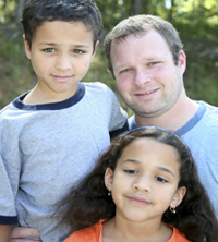 father with bi racial children