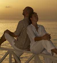 couple sitting at the beach