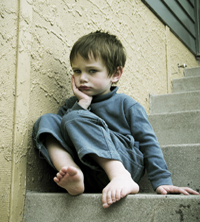 lonely upset boy